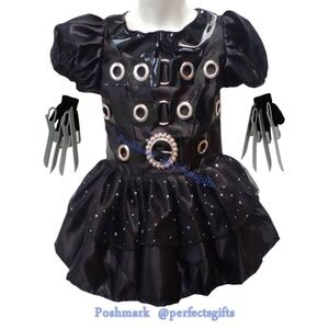Edward Scissorhands Costume Kid Size Girls Boys Halloween Birthday Party
